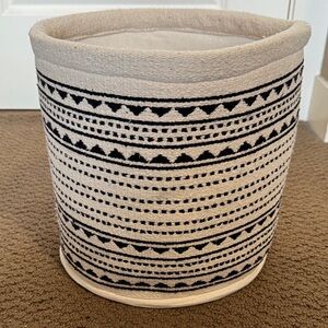 Canvas Storage Basket in Cream and Black - Home Accents